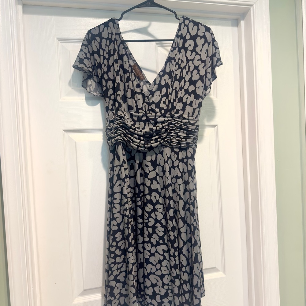 Chadwicks Black and White Wrap Midi Dress